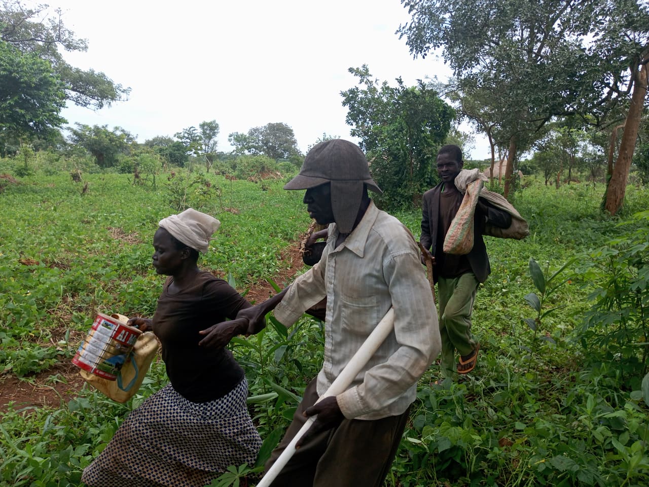 A family receiving psychosocial support during a home visit.